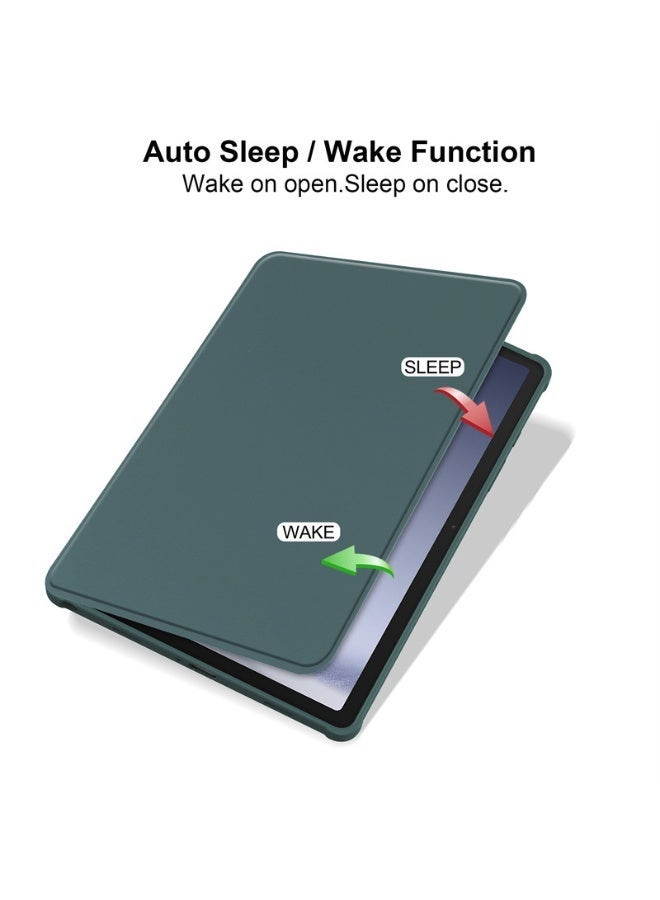 ل سامسونج غالاكسي تاب A9 زائد غطاء الحالة, حالة الحماية اللوحية , الاكريليك 360 ° تصميم الدوار, تلقائي الاستيقاظ / النوم, جلد ناعم,أخضر - Image 3